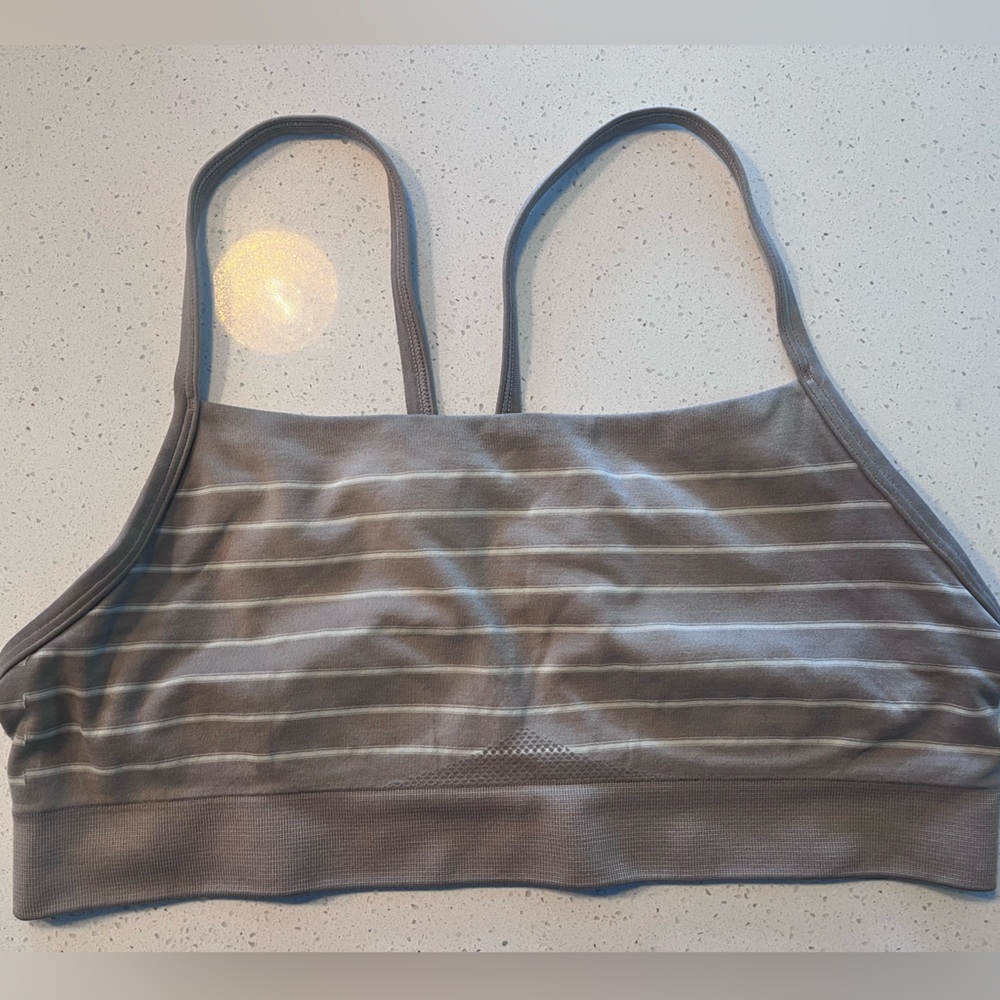 Patagonia Beige Thin Strip Sports Bra medium to light support
